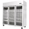 Atosa Armadio frigorifero compatto in acciaio inox - mod. ycf9409gr - ventilato - capacita' lt 1390 - n. 3 porte vetro - temperatura -17°/-20°c - dim. cm l 180 x p 73 x h 195,5 - norma ce