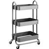 Amazon Basics Carrello con ruote a 3 scomparti, carbone
