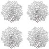 Spldsun 4 Pezzi Tovaglietta per Fiori Rotonda in Argento, Cavo Rotondo Isolamento Tovaglietta in Plastica, per L'isolamento Termico del Piatto della cena e della Decorazione della Tavola (Argento)