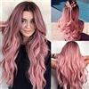 colorful panda Colorfulpanda Parrucca Ombre Rosa Lungo Riccia Ondulato Capelli Parrucca Sintetico le Donne Resistente al Calore Fibra Cosplay Parrucche naturale 24 Pollic