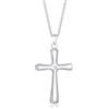 DIAMORE Elli Collana Donna Ciondolo a Croce Classico con Diamante (0,03 carati) in Argento Sterling 925