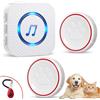 ChunHee Wireless Campanello per Cani Cane/Campanellino Animali Domestici/Funzionamento a 500 Piedi con IP55 Pulsante a Sfioramento Impermeabile 52Melodie 5Livelli di Volume Flash LED