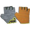 GYM POWER GUANTI TRAINING GOLD'S GYM con palmo in pelle sintetica scamosciata - Taglia Unica