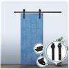 LWZH 6.6FT/200cm Binario per Porta Scorrevole Kit Porta Fienile Scorrevole,Nero Ruote J-Forma