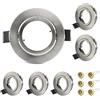 KYOTECH OPPER 6x Cornice faretto da incasso orientabile a 45°incl. portalampada GU10,Dimensioni Ø82×25mm Foro di montaggio Ø70mm Per LED Faretto da Soffitto GU10 / MR16 e alogene,Rotondo Nichel spazzolato