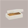 LUCGEL 10 Pz Scatola Porta Cioccolatini Inserto Oro Pelle Bianca 145x75H35 mm