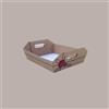LUCGEL 10 Pz Cesto per Confezioni Regalo Natalizie in Cartoncino Marrone grafica Ceralacca Rettangolare Medio 350x250H70mm