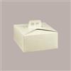 LUCGEL 10 Pz Scatola Porta Torta Quadrata Alta Cartoncino Bianco grafica effetto pelle 25x25H12cm