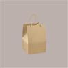 LUCGEL Saccotto Scatola con Manico con Cordino Porta Panettone Alto in Cartoncino Avana 200x200H355mm 10 pezzi