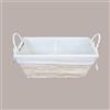 LUCGEL 1 Pz Cesto per Confezioni Regalo Natalizie in Carta Grigio Beige con Fodera cotone Rettangolare Piccolo 300x200H120mm