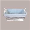 LUCGEL 1 Pz Cesto per Confezioni Regalo Natalizie in Carta Grigio Bianco con Fodera cotone Rettangolare Medio 340x280H160mm
