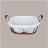 LUCGEL SRL Cesto per Confezioni Regalo Natalizie in Ferro con Fodera Cotone Ovale Medio 350x250H130mm