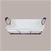 LUCGEL Cesto per Confezioni Regalo Natalizie in Ferro con Fodera Cotone Rettangolare Grande 400x300H90mm