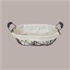 LUCGEL Cesto per Confezioni Regalo Natalizie in Ferro con Fodera Juta Ovale Piccolo 350x210H80mm