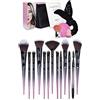M.Y.L. Set Pennelli Make Up Professionali 18 pz M.Y.L - Oro Rosa con Beauty Blender, Fascia e Pochette - Kit Trucco Viso e Occhi per Fondotinta, Cipria, Ombretto, Eyeliner - Setole Morbide Vegan Cruelty Free