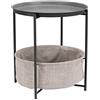 Amazon Basics Tavolino rotondo con spazio per stoccaggio, carbone con tessuto melange grigio, Comodino, 44.96 x 44.96 x 48 cm