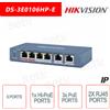 Hikvision DS-3E0106HP-E - Switch Hikvision 6 Porte ~ 1 Porta HI-PoE ~ 3 Porte PoE ~ 2 Porte RJ45 Switch rete
