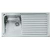 Alpes F599/1V1S Lavello da incasso semifilo a vasca singola con gocciolatoio a destra, acciaio inox, 99x51 cm