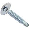AERZETIX - C44676 - Set di 100 Viti per lamiera autoperforanti Ø4.2x25mm a testa larga bombata - con impronta PH/cruciforme - in acciaio zincato - fissaggio lamiera grondaia - colore argento