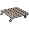 WAGNER Carrello per Piante WPC 29 x 29 x 7,5 cm I Carrello per Fiori e Piante per Interni ed Esterni, Tortora I Portavaso Composito di plastica e Legno con 2 Freni I Portata 80 kg - 20053101