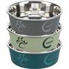 Trixie - Ciotola in acciaio con rivestimento in plastica per cani, Colori Assortiti, 2.0 l, ø23 cm, 1 pezzo
