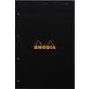 RHODIA 202019C - Confezione da 3 Bloc-Notes a punto metallico N°20 Black/Orange - A4+ 21 x 31,8 cm - Quadretti piccoli - 80 fogli staccabili foratura 4 buchi, Carta Clairefontaine Bianca 80 g/m²