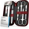 marQus Solingen Set Manicure Uomo e Donna - Kit da 7 Pezzi con morbido Etui in Vera Pelle. Include Forbicine e strumenti di qualità per Mani e Piedi. Perfetto per viaggi e cura elegante delle Unghie