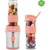 Ⓜ️🔵🔵🔵 H.Koenig SMOO10 - MINI FRULLATORE SENZA BPA fucsia/acciaio, con 2 borracce in dotazione, COMPATIBILE CON LA LAVASTOVIGLIE, perfetto per integratori proteici e vitaminici