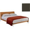 ZANOTTA letto matrimoniale TALAMO con piedini alluminio lucido per materasso 170 x 200 cm - 1884/1-176x216-PELLE95-NAPPA-000347-METALLO-LUCIDO