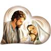 Lupia - Quadro Capezzale Sacra Famiglia HEART NATIVITY BROWN, Design Unico a forma di Cuore in Pannello di Legno, Arredo Camera da Letto, Made in Italy, 50x65 cm, legno mdf