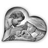 Lupia - Quadro Capezzale Sacra Famiglia in Legno, Collezione HEART HOLY KISS GREY, Design Unico a forma di Cuore, Adatto a Stili Moderni e Classici, Made in Italy, 40x50 cm, Grigio
