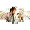 Lupia Quadro Sacra Famiglia 5 pezzi in legno VOGUE 66X115 cm NATIVITY Brown