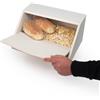 Lupia Portapane NEW, Contenitore per Cibo Secco con decoro BLACKBOARD in legno WHITE 30x40x20 cm