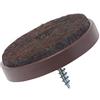 Adsamm® / 16 x feltrini con vite / marrone / Ø 40 mm / tondi / scivoli in plastica con vite e base in feltro / piedini protettivi per mobili Adsamm® Quality