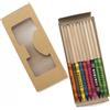Set di colori a cera e matite gadget in legno personalizzate o neutre