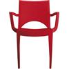 Ristoattrezzature Modello: 9618008001,Sedia Paris con braccioli rossa