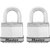 Master Lock Lucchetto ad Alta Sicurezza [Chiave] [Acciaio Laminato] [Esterno] [Set di 2] M5Eurt - Ideale per Portali, Garage, Sconto