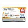 Pic Solution SIRINGA PER INSULINA PIC INSUMED 0,5 ML 100 UI AGO GAUGE 29 LUNGHEZZA 12,7 MM SENZA SPAZIO MORTO 3 SACCHETTI DA 30 PEZZI