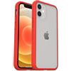 OtterBox Cover per iPhone 12 mini Sleek, resistente a shock e cadute fino a 2 metri, cover Sottile, testata a norme anti caduta MIL-STD 810G, Trasparente/Rosso, Versione No Pack Retail
