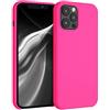 kwmobile Cover per Apple iPhone 12 Pro Max Custodia - Back Case per Smartphone in Silicone TPU - Protezione Gommata - rosa shocking