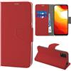 N NEWTOP Cover Compatibile per Xiaomi Mi 10 Lite 5G, HQ Lateral Custodia Libro Flip Chiusura Magnetica Portafoglio Simil Pelle Stand (Rossa)