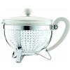 Bodum Chambord Teiera Con Coperchio Colorato In Plastica, Manico E Filtro Trasparente, 1.0 L, Color Crema 1975-913