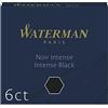 Waterman cartucce di inchiostro per penna stilografica | corte internazionali | nero intenso | 6 pezzi