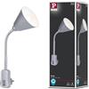 Paulmann 95428 Lampada da presa Junus con braccio flessibile max. 20 Watt lampada bianco metallo, plastica luce E14