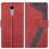 MOBESV Custodia per Xiaomi Redmi Note 4, Cover a Libro Magnetica Custodia in pelle Per Xiaomi Redmi Note 4, Rosso