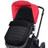 WD&CD Passeggino Coprigambe, Coprigambe Termico Universale per Passeggino, Impermeabile e Antivento, 2 in 1 Coprigambe Foderato in Vello di Corallo - Nero