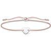 Thomas Sabo Bracciale cuore oro rosa, argento sterling 925, lunghezza 13-20 cm