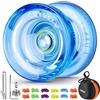 YOSTAR YOYO Bambini Yoyo reattivo K2 Plus, doppio uso Yo-yo per principianti, con cuscinetto KK di ricambio per giocatori avanzati intermedi, rimozione cuscinetto, borsa, 5 corde Yoyo (blu)