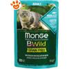 Monge Cat Bwild Grain Free Adult Bocconcini Merluzzo e Gamberetti - 85 Grammi