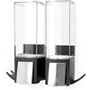 Compactor Clever Dispenser Doppio Sapone, Collezione Show, Nero, 2x500 ml